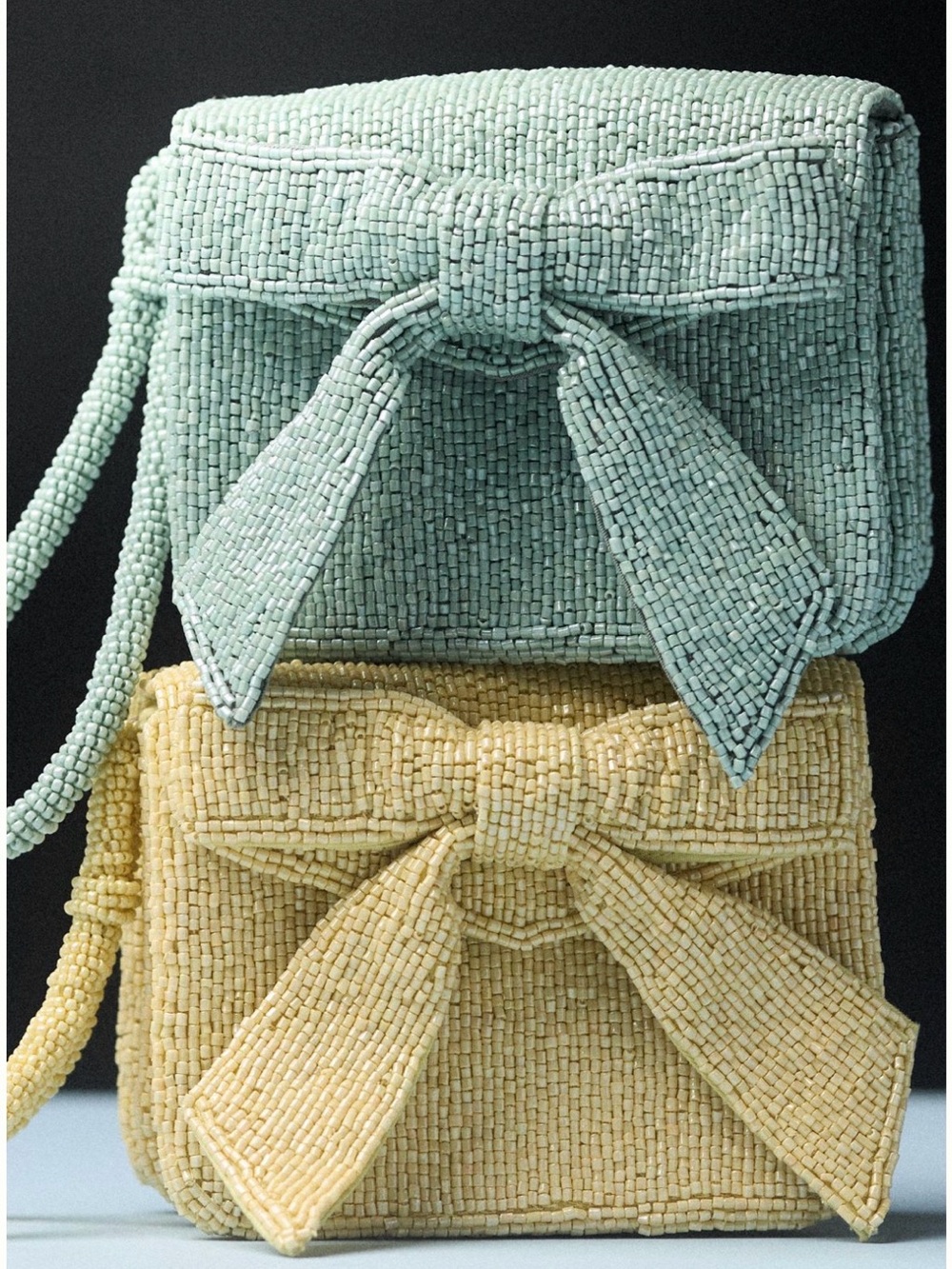 NWT By Anthropologie Beaded Wristlet with Bow in Blue/Green